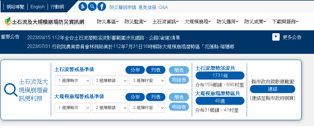 土石流防災資訊網(另開新視窗)